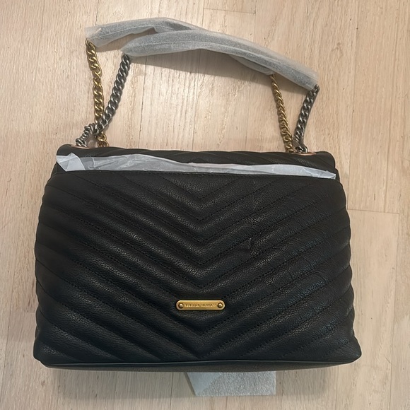 NWT Rebecca Minkoff Edie Flap Shoulder Bag, Black/Multi - Picture 7 of 9